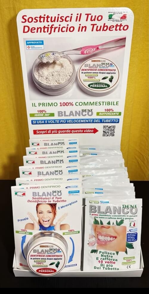 Dispensatore Blancodent Dentifricio in polvere 100% commestibile e naturale