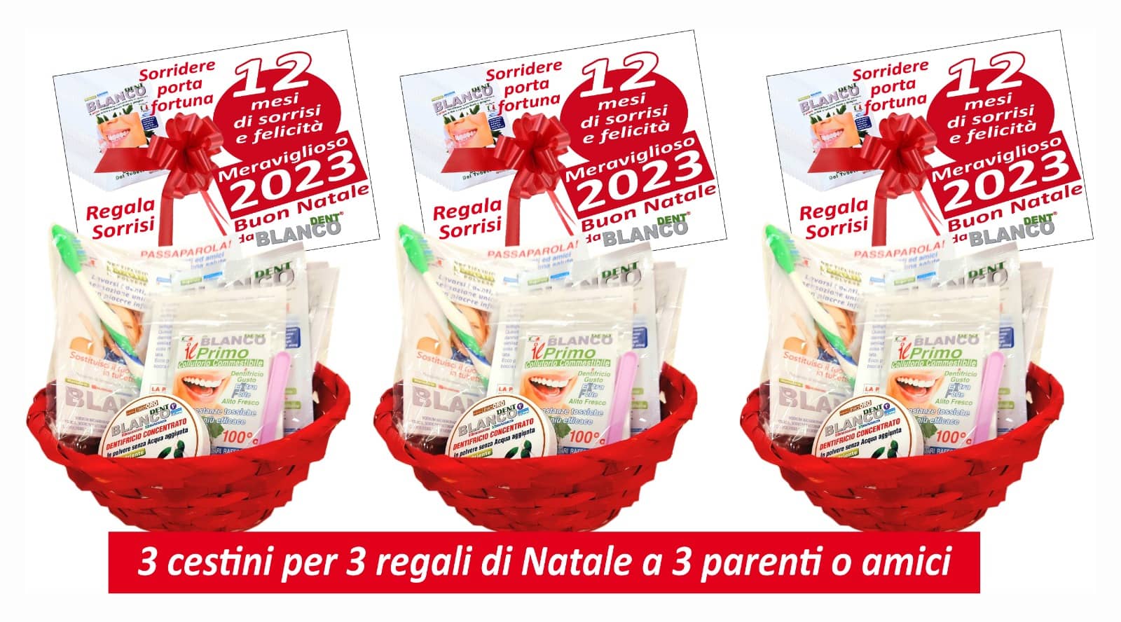 Per i tuoi regali di Natale 3 cesti piccoli