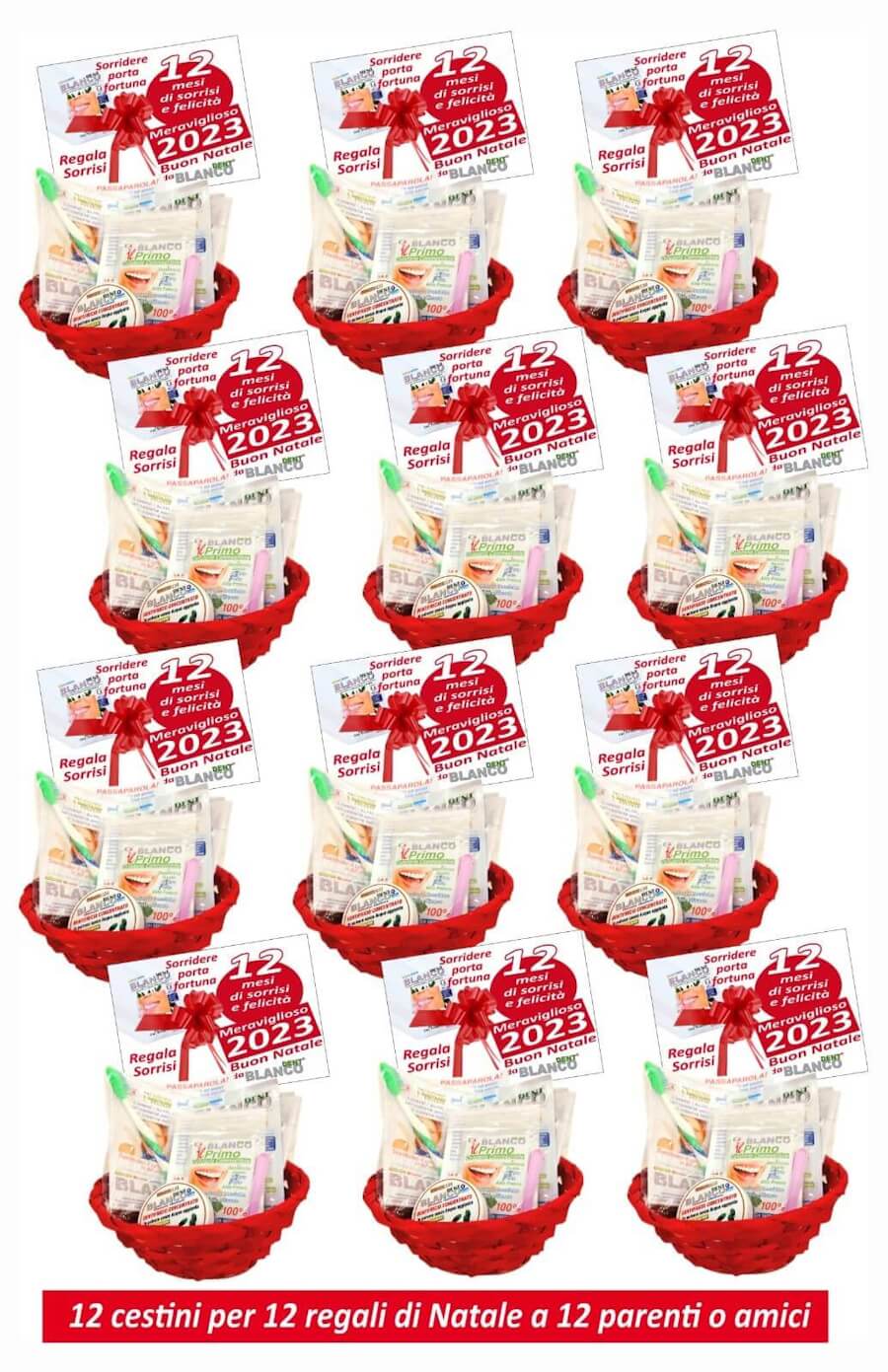Per i tuoi regali di Natale 12 cesti piccoli